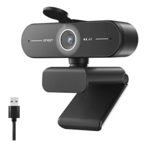 Webcam emeet c60e 4k 30fps uhd 8mp foco automático 1080p 60fps camera para pc 2 microfon videoconferencia preto