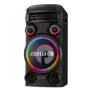 Torre de som aiwa t1w-02 1600w 1woofer10" bluetooth rgb usb fm dj
