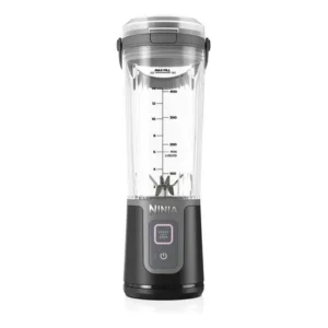 Liquidificador portátil, ninja, base recarregável, tampa à prova de vazamentos, função auto-limpar, copo 470 ml, bivolt preto 127/220v