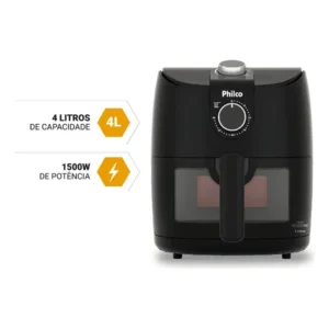 Fritadeira air fryer philco 4l redstone 1500w paf40a cor preto 220v
