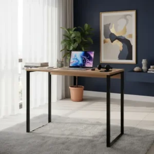 Escrivaninha jomátri móveis industrial aço, mdf, mdp de 90cm x 76cm 45cm amadeirado