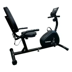 Bicicleta ergométrica horizontal magnética winnek monitor digital 8 niveis de ajustes sensor pulsaçao pedal com cinta ajustavel preto