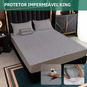 Protetor de colchão king matelado impermeável antialérgico antiácaro respirável ultra macio e não esquenta