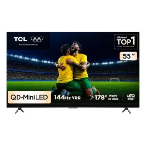 Smart tv tcl 55 polegadas qled mini led 4k c6k wifi bluetooth google 4 hdmi 144hz hdr10+ 55c6k
