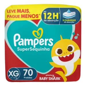 Fralda descartável pampers supersequinha tamanho xg 70 unidades