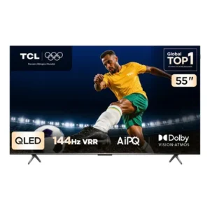 Smart tv tcl 55 polegadas qled 4k p8k wifi bluetooth google 144hz hdr10+ dolby atmos vision 55p8k