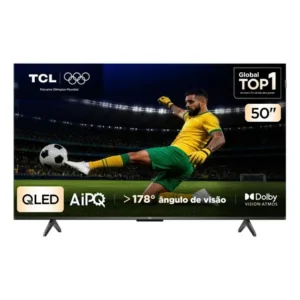 Smart tv tcl 50 polegadas qled 4k p7k wifi bluetooth google hdr10+ dolby atmos vision 50p7k