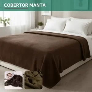 Cobertor manta microfibra casal 2,20 x 1,80 quentinha toque aveludado confortável luxo cor marrom