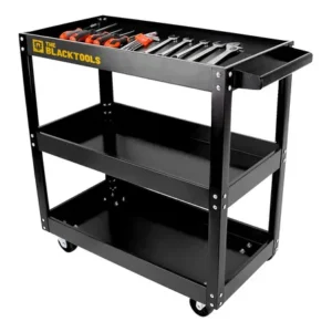 Carrinho de ferramentas aberto 3 andares capacidade 120kg auto center tattoo cor preto the black tools