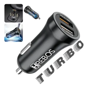 Hrebos carregador veicular turbo 2x usb 3.1a celular cor preto
