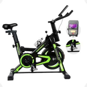 Bicicleta spinning com roda de inércia 13kg winnek fitness preto verde