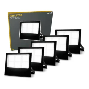 Kit 5 refletor led 300w 6500k branco frio ip65 a prova d'água preto cod: alut010041-5 alut by avant