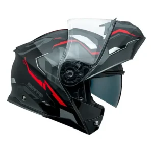Capacete moto bieffe premium - b-dynamic attractie cor preto com vermelho tamanho do 60
