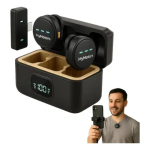 Microfone lapela mymotors preto sem fio tipo c