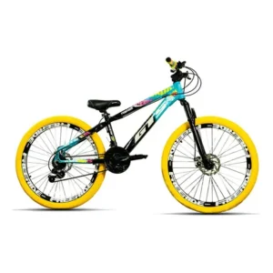 Bicicleta grau gts predador aro 26 freeride 21v shimano pc cor verde agua/preto tamanho do quadro 13