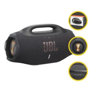 Caixa de som bluetooth boombox 4 jbl, com ai sound boost, até 34h bateria, ip68 e áudio lossless – preta