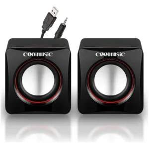Caixa caixinha de som potente pc notebook subwoofer para computador 6w usb p2 alto falante mesa coolmusic preto 127/220v