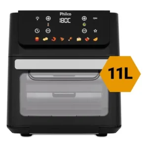 Air fryer oven philco 11l 8 funções visor 1800w paf11b preto 220v