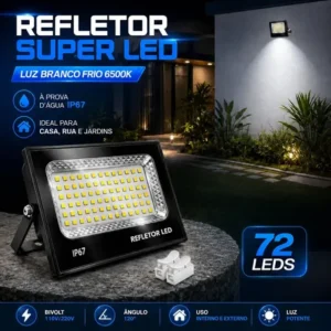 Kit 3 refletores led 200w verunto branco frio ip67 alumínio 127/220v preto