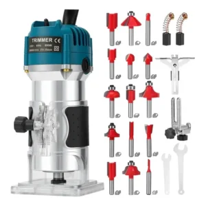 Tupia laminadora variável 800w jogo fresas 15 pç 30000rpm 220v kit manual fresa