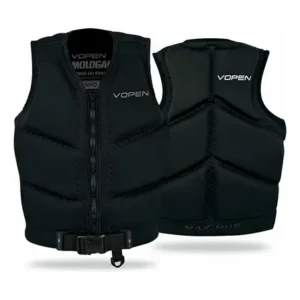 Colete homologado neoprene salva vidas vopen cor preto tamanho m(35kg à 55kg)(86cm a 96cm)