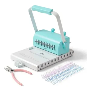 Perfuradora encadernadora mecolour 2:1 furo regulavel para scrapbook e planner 20 folhas espiral dupla a4
