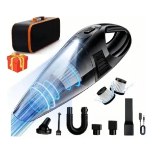 Aspirador de pó portátil carro automotivo 120w 9000pa +2 filtro + bolsa led sem fio potente recarregável usb com acessórios turbo 127/220v profissional inclui a lâmpada