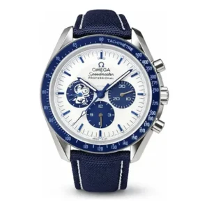Relógio omega speedmaster snoopy super eta suíço completo azul branco