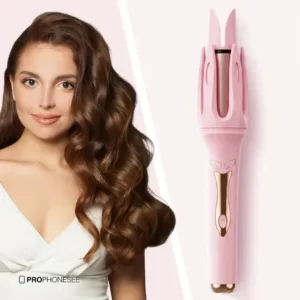 Modelador de cachos automático profissional giratório com rotação espiral 32mm bivolt e fio elétrico maquina fazer ondas cacho no cabelo modeladora cerâmica modeladores calor rotativo rosa ou azul