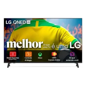 Smart tv 4k 86" lg qned73 portal de games processador ai α7 ger8 super upscaling google cast integrado controle magic webos 25 modo esportes alerta