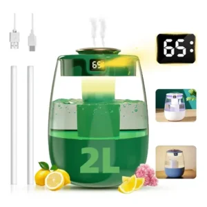 Umidificador aromaterapia bivolt ar ultrassônico uv 2bico 2l verde 127/220v