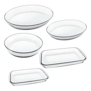 Conjunto assadeiras 5 peças sem tampa de vidro - marinex cristalino