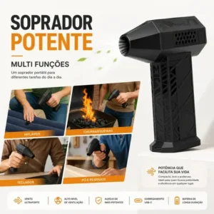 Soprador de ar mini turbo portátil usb sem fio recarregável para limpeza e inflar