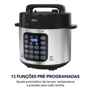 Panela pressão elétrica multifunções oster 5.7l opan930-127 inox 60 127v