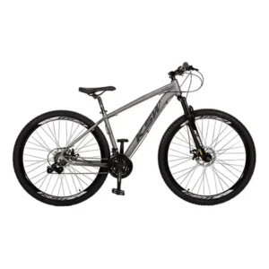 Bicicleta aro 29 ksw xlt 100 24 marchas alumínio freio disco cinza/preto 17