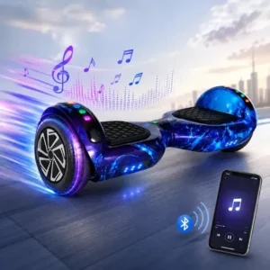 Hoverboard skate elétrico 6.5 com led bluetooth para criança cor azul