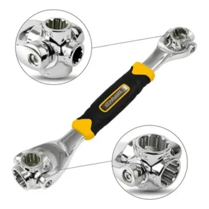 Chave tigre com 8 bocas universal 48 em 1 combinada soquete 360 aço inoxidável cromado