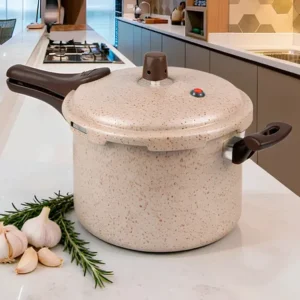Panela de pressão fast antiaderente 4,5l baunilha nacional bege