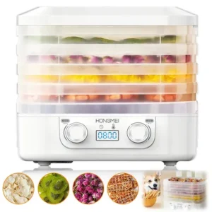 Desidratador de alimentos profissional 350w 5 bandejas desidratadora frutas, legumes e carne transparente 220v