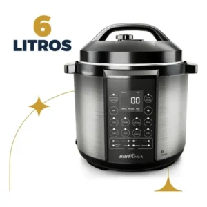 Panela pressão britânia bpp06p preto com inox 127v