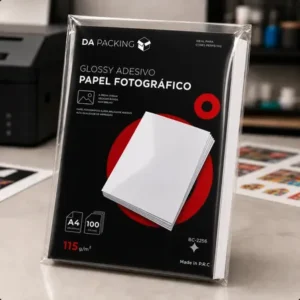 Papel fotográfico adesivo a4 glossy 115g 100 folhas branco brilhante para impressão jato de tinta alta qualidade