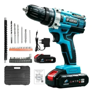 Kit profissional parafusadeira e furadeira elétrica sem fio com baterias 21v,carregador, maleta acessórios. ideal para montagem de móveis, furação em concreto, parafusos metal, reparos domésticos