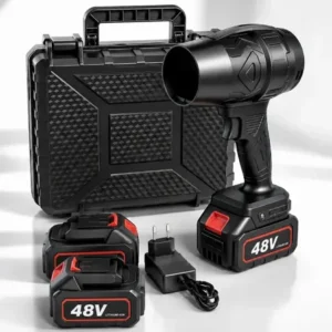 Soprador de ar turbo secador carro portátil sem fio 48v com 2 baterias recarregáveis, carregador e maleta folhas , quintal, jardim, garagem, poeira resíduos 127/220v