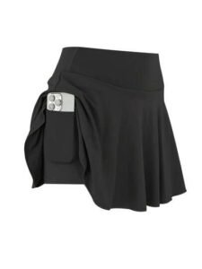 1pc women plus size sports skirt, high waist workout running fitness tennis casual fashion 2 in 1 skirt with pockets black summer1pc summer