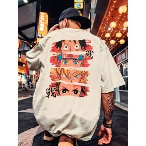 Camisa camiseta oversized streetwear olhos anime piece luffy naru hokague dragonkimetsu yaibakamado