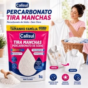 Tira manchas sem cloro 1kg - remove difíceis café vinho gordura pó oxigênio ativo seguro