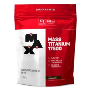 Hipercalórico 1,4kg mass titanium max chocolate energia e ganho muscular