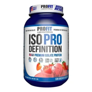 Iso pro definition premium isolate protein 907g profit full sabor morango