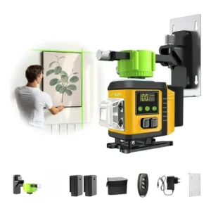 Nível laser 12 linhas verde 40m recarregável c controle pro