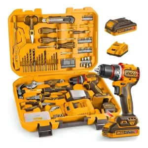 Super kit 165 peças + parafusadeira impacto 20v 66n bl ingco